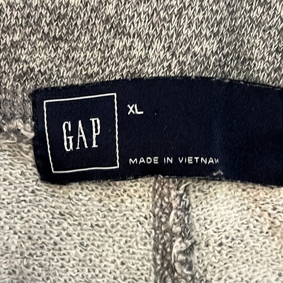 Gap Relaxed Marled Joggers Charcoal Gray  Sweatpants Drawstring Zip Pockets XL - Picture 6 of 13